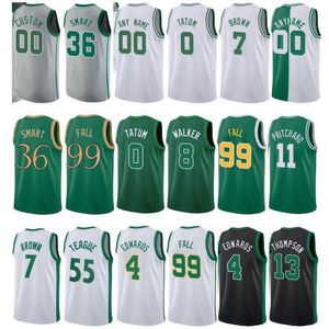 Sitodruk Koszykówka Kemba Walker Jersey Jaylen Brown Jayson Tatum Marcus Smart Jeff Teague Daniel Theis Tacko Fall