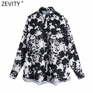 Kobiety Vintage Wzór Zwierząt Drukuj Smock Bluzka Biuro Damskie Koszule Koszulki Chic Business Kimono Blusas Topy LS7715 210416