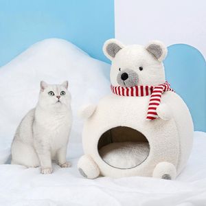 Cat Beds & Furniture Cute Bed House Pet Cave Warm Soft For Small Dog Comfortable Kennel Nest Cats Kitten Puppy Supplies