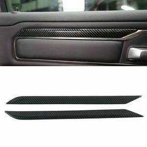 Carbon Fiber Interior Door Trim Strip Dekoration för Dodge RAM 1500 18+ Tillbehör 2PC