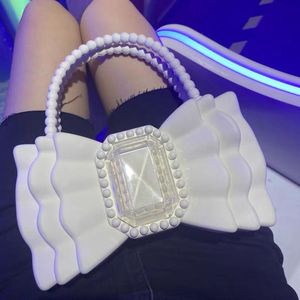 Shoulder Bags Bow Shaped Hand Carry Bag Sweet Girl Handbag 2021 Summer Jelly Party