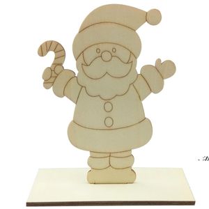 Noel Süslemeleri Çocuk Boyama Beyaz Embriyo DIY Ahşap Yönetim Kurulu Noel Çocuklar Hediye Masaüstü Dekorasyon LLD11922