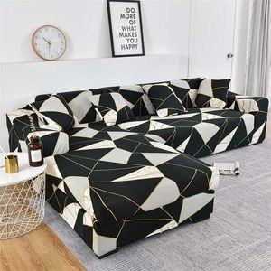 L-shaped Sofa Covers for Living Room Elastic Sofa Slipcovers Couch Cover Stretch Corner Sofa Cover Chaise Longue Need Buy 2PCS 211102