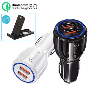 Quick Charge 3.0 Car Charger Cigarette Lighter Socket Adapter QC 3.0 Dual USB Port Fast Charge Car Accessories For Phone DVR MP3