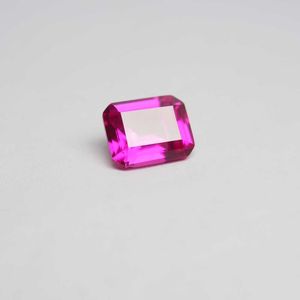 8 * 10mm 5 pezzi / lotto 4 carati Laboratorio di alta qualità Anello con zaffiro rosa Rubino taglio smeraldo Pietra preziosa sciolta per anello BIY che fa H1015