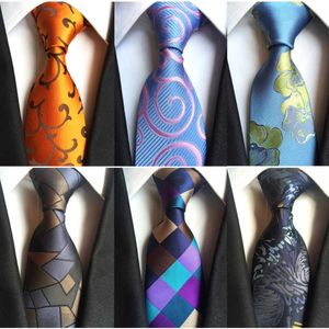 Ricnais Classic Silk мужская галстука клетчатые галстуки шеи 8 см зеленый синий для формальной одежды деловой костюм свадьба партия Gravatas