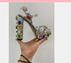 moda donna sandali gladiatore tacco grosso scarpe da festa scarpe da sposa da donna sandalo vintage estivo sandali con borchie in cristallo tacchi alti pompe con diamanti