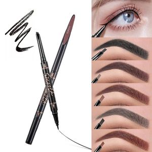 Pro 2 In 1 Doppelseitige Augenbrauenstift Eyeliner Stift Natürlich Dauerhaft Nicht Blühen Glatt 3D Make-Up Kosmetik Werkzeug Eyeliner