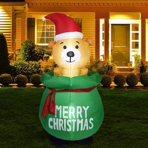 Christmas Decorations 4ft Cute Inflatable Blow Up Reindeer With LED Lights For Xmas Yard Lawn Outdoor Decor EU Plug