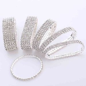 Múltiplos estilos Moda Cristal Stretch Brilhante Braceletes para Mulheres Casal Girlfriend Bangles Wedding Bridal presentes 2021