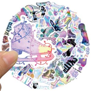 50 pcs / conjunto poster pequeno impermeável skate adesivos menina laser holográfica para caderno garrafa laptop capacete adesivo de carro adesivo pvc guitarra decalques presente idéias