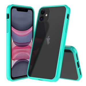 Acrylic + TPU Fodral ShockoProof Hard Transparent för iPhone 13 Pro Max Mini 12 11 XR Samsung S21 Ultra A71 A51 5G X COVER MOTO LG SONY