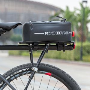 Toptan satış Rockbros (Yerel Teslimat) Bisiklet Çantaları Su Geçirmez 4L Bisiklet Seyahat Trunk Çanta Koltuk Eyer Pannier MTB Elektrikli Bisiklet Yansıtıcı Bagaj Taşıyıcı