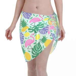Wholesale sarongs and pareos resale online - Women s Swimwear See Through Beach Bikini Cover Up Wrap Scarf Pareo Sarong Dress Flamingo Pineapple Lemons And Palm Casual