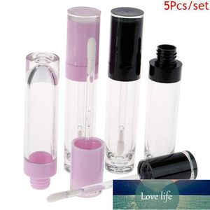 Bottiglie di stoccaggio Vasetti 5pcs ABS Lip Gloss Tube Tubi di plastica vuoti con berretto bianco Cilindro piccolo stick campioni 5ml1