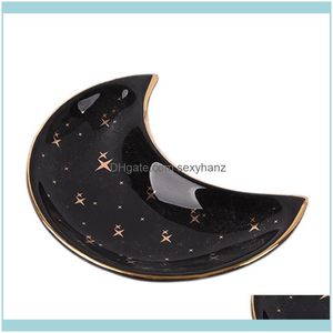 Packaging & Display Jewelrysmall Moon Jewelry Dish Tray,Earring Dish, Decorative Ceramic Trinket Modern Aent Tray For Vanity Pouches, Bags D