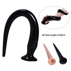 50 см Super Long Dildo Огромный силиконовый длинный анальный фаллоимитатор Butt Plug Эротические взрослые секс-игрушка для женщин Anus Dilator анальный штекер Excader X0401