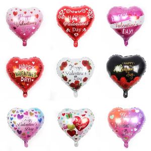 Valentine Balloon Dekoration 18 tum Lycklig Alla hjärtans dag Aluminiumfilmballonger för årsdagen Romantiska Nattdekorationer