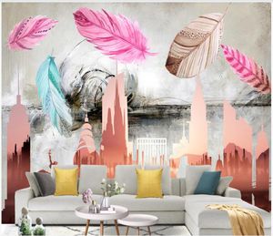 Custom photo wallpapers 3d murals wallpaper Modern fashion bird feather living room background wall mural decoration painting