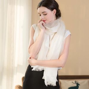 Scarves Silk + Cotton Double Layer Warm Scarf Lady Natural Multifunctional Shawl
