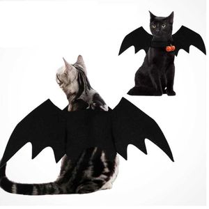 Cosplay Giyim Kediler için Cadılar Bayramı Sevimli Pet Siyah Yarasa Kanatları Koşum Kostüm Komik Küçük Orta Köpek Parti Malzemeleri Aksesuarları