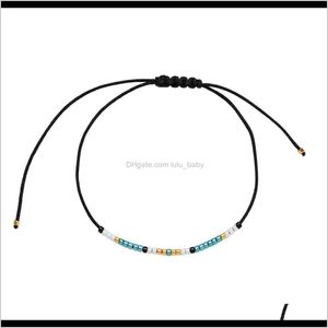 Beaded, Strands Bracelets Jewelry Drop Delivery 2021 Fashion Japanese Rice Beads Hand Woven Bracelet Adjustable Tight Rope Bohemian Style Dtm