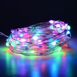 Строки 3 м 10 м 20 м Светодиодная Строка света Водонепроницаемый аккумулятор Fairy Lights Открытые Лампы Рождественская вечеринка Свадебное украшение Twinkle D30