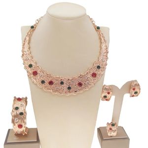 Kolczyki Naszyjnik Yulaili Najnowsze Luksusowe Włoskie Złoto Biżuteria Zestaw Brazylijski Ślub Big Sets Woman Party Jewellery