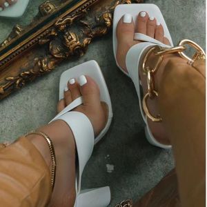 Slippers Women s Summer PU Thick soled High heeled Sandals Sexy Open toed Waterproof Shoes Ankle Strap Fish Mouth