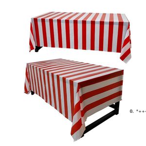 Christmas Tablecloth Circus Red And White Striped Table Skirt Circus Theme Table Cover Party Decoration LLD12198