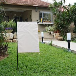 Newblank Sublimação Jardim Bandeira Poliéster Branco Bandeira Bandeira Bandeira Dupla lados Impressão de transferência de calor de calor Banner 30 * 45cm RRB11725