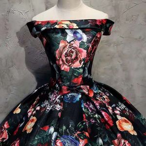 Blumendruck-Thema-Kostüm, Spitze, Ballkleid, Quinceanera, Vintage-Mittelalterkleid, Renaissance-Prinzessin, Feenkostüm, viktorianisches Kleid/Marie