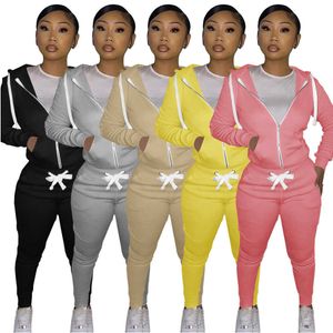 Designers Women sports tracksuits Clothes 2021 autumn and winter women's cotton sweater tight two-piece hooded suit