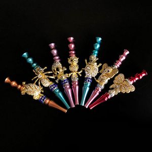 Das neueste handgefertigte, eingelegte Shisha-Schmuckmundstück aus Legierung. Bunte Shisha-Shisha-Mundspitze, Diamant-Shisha-Rohr, stumpfer Halter