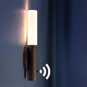 Деревянные Кухонные Огни оптовых-Ночные огни висит магнитный деревянный кухонный шкаф лампы USB аккумуляторная спальня прикроватная светильники