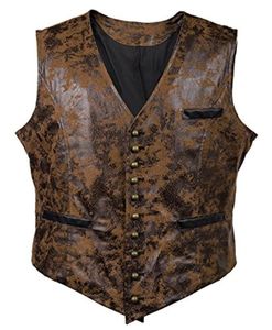 Gilet da uomo monopetto sottile in pelle scamosciata Gilet vintage con scollo a V di marca Steampunk Gilet retrò casual per gilet da sposa 210524