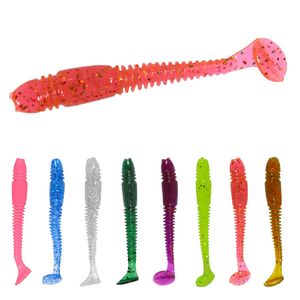 20 pz/borsa Vermi Esca Morbida Jig Wobblers Richiamo di Pesca Sale Odore Silicone Esche Artificiali Coda Swim Bass Carpa Pesca Affrontare