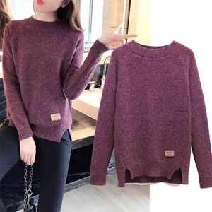 Kaszmirowy sweter sweter sweter jesień zima z długim rękawem miękkie ciepłe femme pullover female casual dzianiny pulower 210922