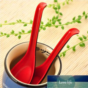 Czarna Czerwona plastikowa łyżka Strona główna Flatware Porridge Puchar Chińska Obiadowa Zupa dla Restauracja Narzędzia Kuchenne
