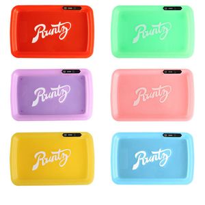 LED Glow Rolling Tray Party Mode Accessories Rechargeable Colorful Light ABS Material Square Herb Tobacco Grinder Storage Plate Packag Paper Box Gift In Stock