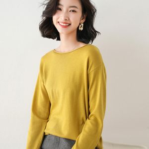 Winter Korean sweater Autumn Sweater Women's Thin O Neck Curling Base Loose Pullovers Full for women 210514