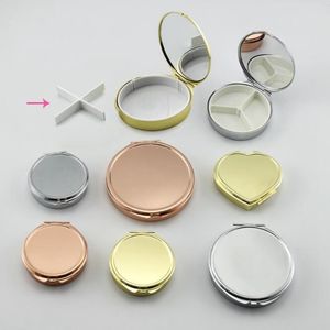 PortableMetal Round Pill Box Holder Medycyna Tablet Capsule Boxes Container Storage Travel