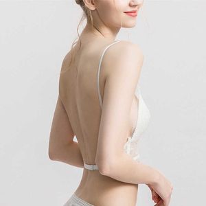 Sexy Bralette Low Back Bra Women Backless Bralet Beautiful Powrót Brassiere Bielizna Kobieta Czarna Koronkowa Siatka Cienka Bielizna Top 210623