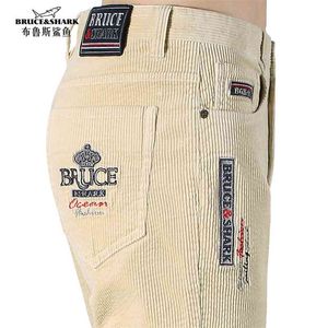 冬の男性のCordurooyのズボン快適なトレンディなスマートビジネスレジャー男性パンツストレートレッグストレッチ最高品質ビッグサイズ210723