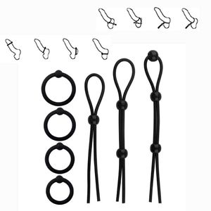 Massage Items 4 Types Adjustable Penis Rings Cock Rings Sexy Toys for Men Penis Sleeve Trainer Delay Ejaculation Male Lasting Cockring Sexy Shop