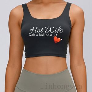 Hotwifer Bir Salon Tank Top Ile Swinger Sıcak Eşi Temel Bahar S-2xl Tees Tops Tasarımcı Kıyafet Doğal Sevimli Yelek X0507