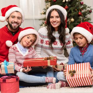 Navidad Capodanno Cappello di Natale in peluche spesso Adulti Bambini Casa Natale Regali di Babbo Natale Caldi berretti invernali