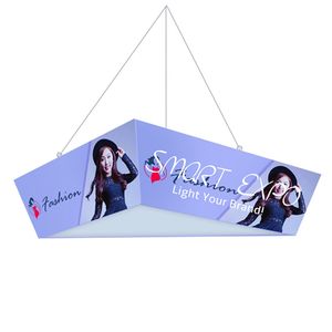 Advertising Display 10ft(TL)*8ft (BL)*4ft (H) Tapered Triangular Hanging Banner for Trade Show with Strong Aluminum Tubing Structure