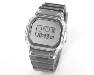 Herrsportkvarts Titta på Clear Square 5000 Watch Full Featured World Time LED Automatic Hand Raising Light Oak Series
