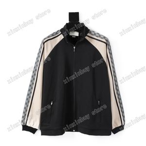 21SS Męskie kobiety projektantów Dresy Z Kapturem Strona Webbing Stripe Jacquard Tkaniny Streetwear Windbreaker Moda Dres Dressuit Mężczyźni Designer XS-L